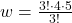 w=\frac{3! \cdot 4 \cdot 5}{3!}