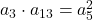 a_3\cdot a_{13} = a_5^2