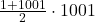 \frac{1+1001}{2}\cdot1001