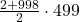 \frac{2+998}{2}\cdot499