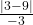 \frac{|3-9|}{-3}