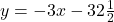 y=-3x-32\frac{1}{2}