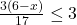 \frac{3(6-x)}{17}\leq3