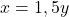 x=1,5y