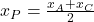 x_P=\frac{x_A+x_C}{2}