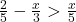 \frac{2}{5}-\frac{x}{3}>\frac{x}{5}