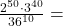 \frac{2^{50}\cdot3^{40}}{36^{10}}=