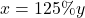x=125\%y