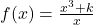 f(x)=\frac{x^3+k}{x}