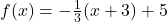 f(x)=-\frac{1}{3}(x+3)+5