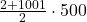 \frac{2+1001}{2}\cdot500