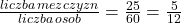 \frac{liczba \, mezczyzn}{liczba \, osob}=\frac{25}{60}=\frac{5}{12} 