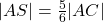 |AS|=\frac{5}{6}|AC|