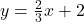 y=\frac{2}{3}x+2