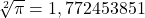 \sqrt[2]{\pi}=1,772453851