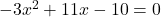 -3x^2+11x-10=0