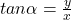 tan \alpha=\frac{y}{x}