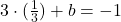 3 \cdot (\frac{1}{3})+b=-1
