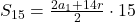 S_{15}=\frac{2a_1+14r}{2}\cdot 15