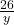 \frac{26}{y}