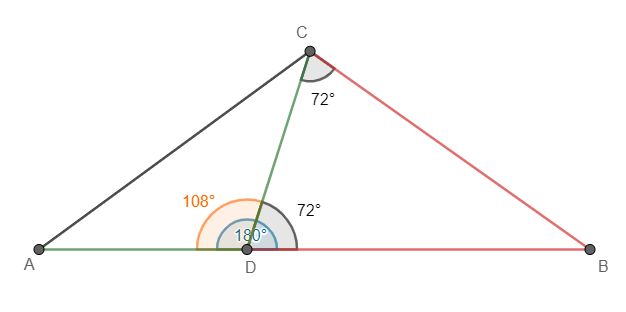 Dany jest trójkąt równoramienny ABC, w którym |AC|=|BC| krok 3